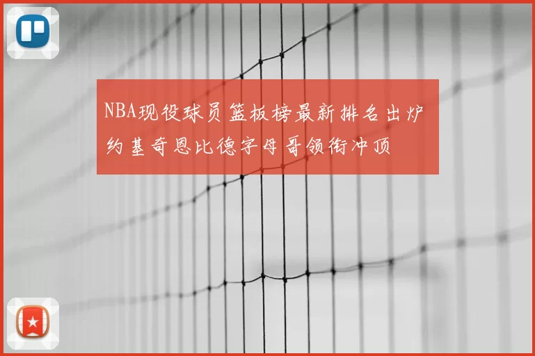 NBA现役球员篮板榜最新排名出炉 约基奇恩比德字母哥领衔冲顶